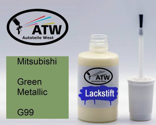 Mitsubishi, Green Metallic, G99: 20ml Lackstift, von ATW Autoteile West.